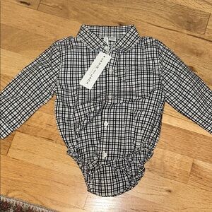 Janie and Jack Black and White Checkered Bodysuit